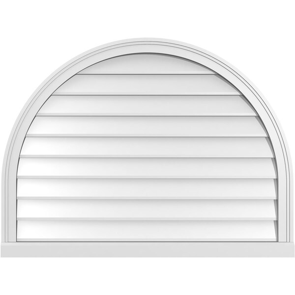 Ekena Millwork Round Top Surface Mount PVC Gable Vent w/ 2"W x 2"P Brickmould Sill Frame, 40"W x 30"H - GVPRT40X3003SN
