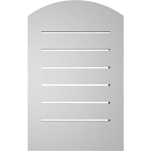 Ekena Millwork Arch Top Surface Mount PVC Gable Vent: Non-Functional, w/2"W x 1-1/2"P Brickmould Frame, 14"W x 20"H - GVPAR14X2002SN