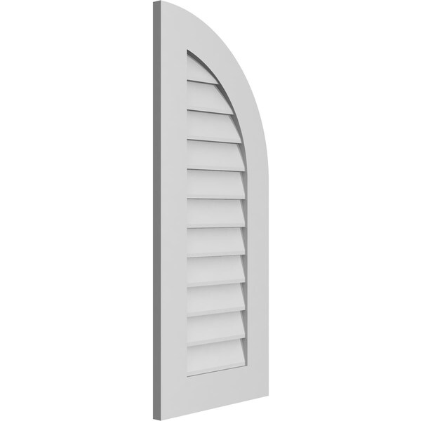 Ekena Millwork Quarter Round Top Right Surface Mount PVC Gable Vent w/ 3-1/2"W x 1"P Standard Frame, 16"W x 38"H - GVPQR16X3801SN