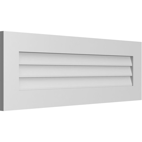 Ekena Millwork Vertical Surface Mount PVC Gable Vent: Non-Functional, w/3-1/2"W x 1"H, Standard Frame, 42"W x 14"H - GVPVE42X1401SN