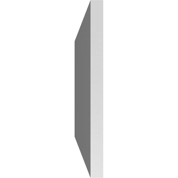 Ekena Millwork Vertical Surface Mount PVC Gable Vent: Non-Functional, w/3-1/2"W x 1"H, Standard Frame, 42"W x 14"H - GVPVE42X1401SN
