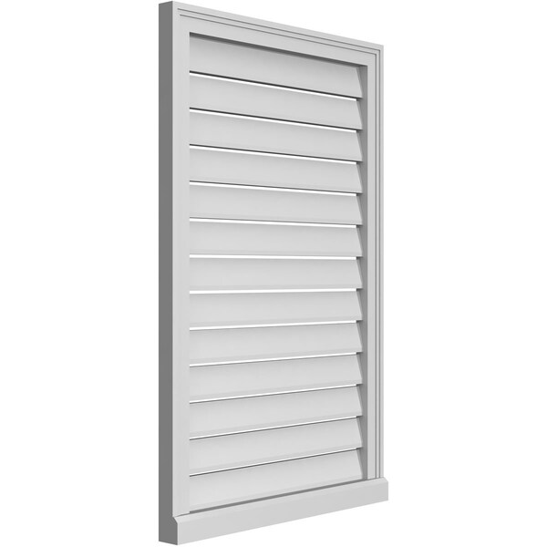 Ekena Millwork Vertical Surface Mount PVC Gable Vent: Functional, w/ 2"W x 2"P Brickmould Sill Frame, 26"W x 40"H - GVPVE26X4003SF