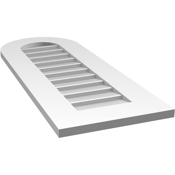 Ekena Millwork Round Top Surface Mount PVC Gable Vent: Non-Functional, w/ 3-1/2"W x 1"P Standard Frame, 14"W x 36"H - GVPRT14X3601SN