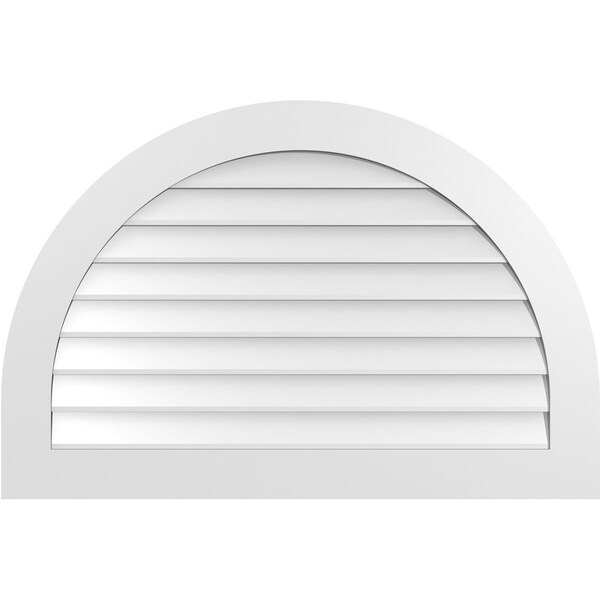 Ekena Millwork Round Top Surface Mount PVC Gable Vent: Non-Functional, w/ 3-1/2"W x 1"P Standard Frame, 42"W x 28"H - GVPRT42X2801SN
