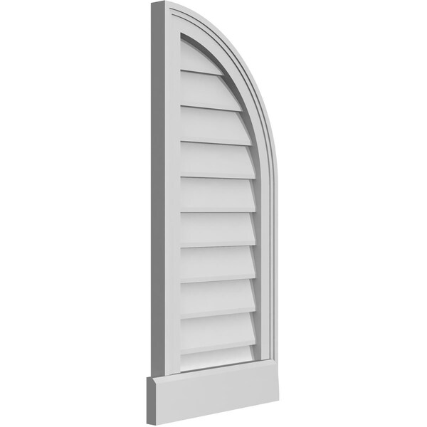Ekena Millwork Quarter Round Top Right Surface Mount PVC Gable Vent w/ 2"W x 2"P Brickmould Sill Frame, 14"W x 32"H - GVPQR14X3203SN