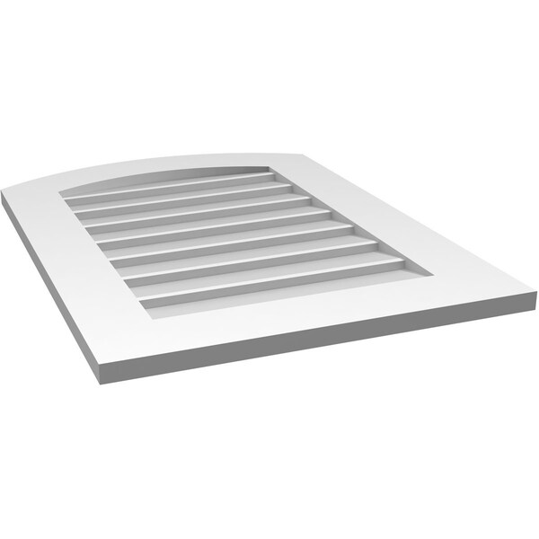 Ekena Millwork Arch Top Surface Mount PVC Gable Vent: Functional, w/ 3-1/2"W x 1"P Standard Frame, 22"W x 30"H - GVPAR22X3001SF