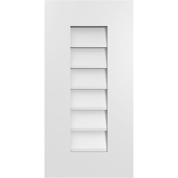 Ekena Millwork Vertical Surface Mount PVC Gable Vent: Non-Functional, w/ 3-1/2"W x 1"P Standard Frame, 12"W x 24"H - GVPVE12X2401SN