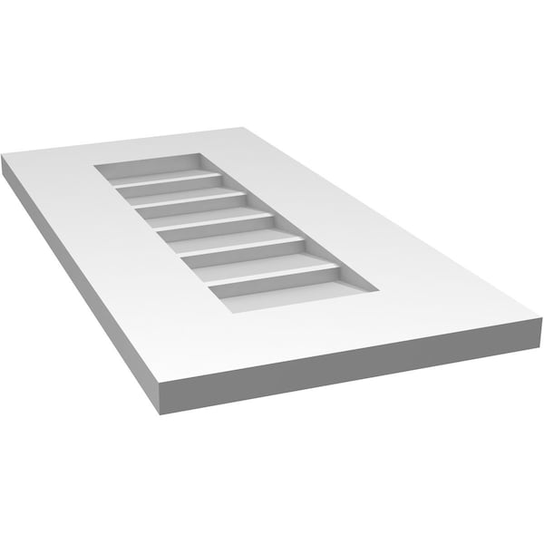 Ekena Millwork Vertical Surface Mount PVC Gable Vent: Non-Functional, w/ 3-1/2"W x 1"P Standard Frame, 12"W x 24"H - GVPVE12X2401SN