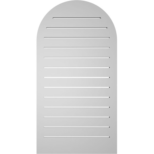 Ekena Millwork Round Top Surface Mount PVC Gable Vent: Functional, w/ 2"W x 1-1/2"P Brickmould Frame, 22"W x 42"H - GVPRT22X4202SF