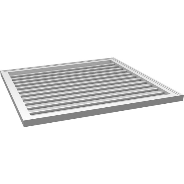 Ekena Millwork Vertical Surface Mount PVC Gable Vent: Functional, w/ 2"W x 1-1/2"P Brickmould Frame, 38"W x 36"H - GVPVE38X3602SF