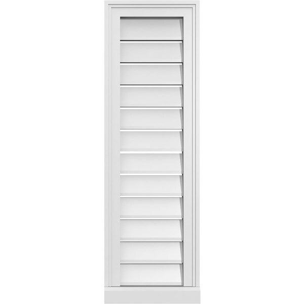 Ekena Millwork Vertical Surface Mount PVC Gable Vent: Functional, w/ 2"W x 2"P Brickmould Sill Frame, 12"W x 38"H - GVPVE12X3803SF