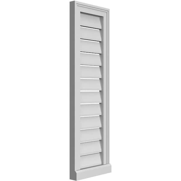 Ekena Millwork Vertical Surface Mount PVC Gable Vent: Functional, w/ 2"W x 2"P Brickmould Sill Frame, 12"W x 38"H - GVPVE12X3803SF