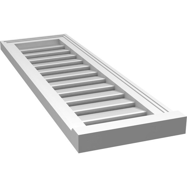 Ekena Millwork Vertical Surface Mount PVC Gable Vent: Functional, w/ 2"W x 2"P Brickmould Sill Frame, 12"W x 38"H - GVPVE12X3803SF