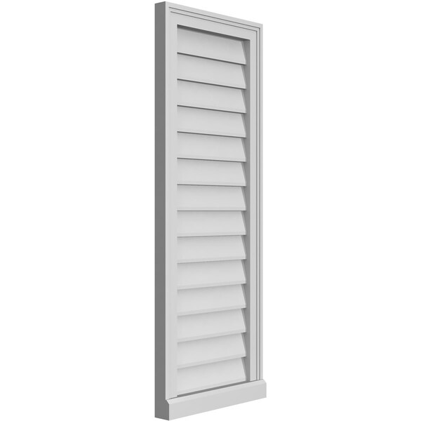 Ekena Millwork Vertical Surface Mount PVC Gable Vent w/ 2"W x 2"H , Brickmould Sill Frame, 16"W x 42"H - GVPVE16X4203SN
