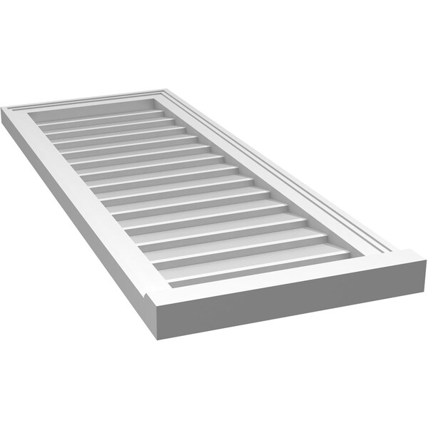 Ekena Millwork Vertical Surface Mount PVC Gable Vent w/ 2"W x 2"H , Brickmould Sill Frame, 16"W x 42"H - GVPVE16X4203SN