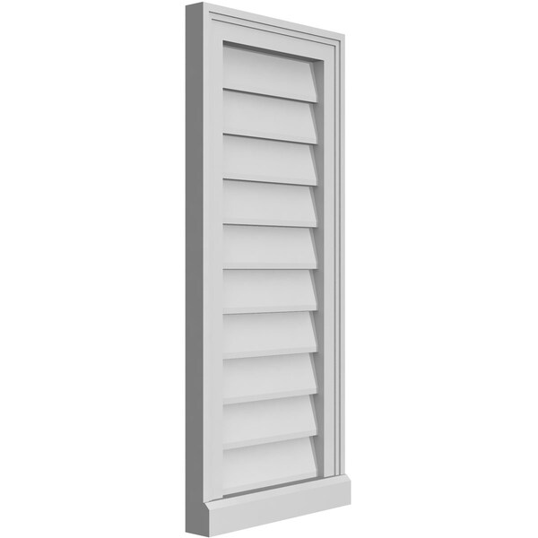 Ekena Millwork Vertical Surface Mount PVC Gable Vent w/ 2"W x 2"H , Brickmould Sill Frame, 14"W x 32"H - GVPVE14X3203SN