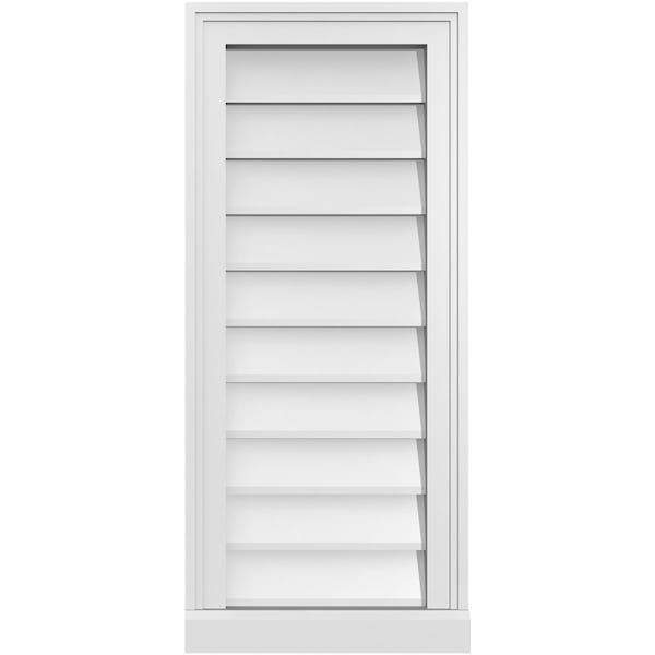 Ekena Millwork Vertical Surface Mount PVC Gable Vent w/ 2"W x 2"H , Brickmould Sill Frame, 14"W x 32"H - GVPVE14X3203SN