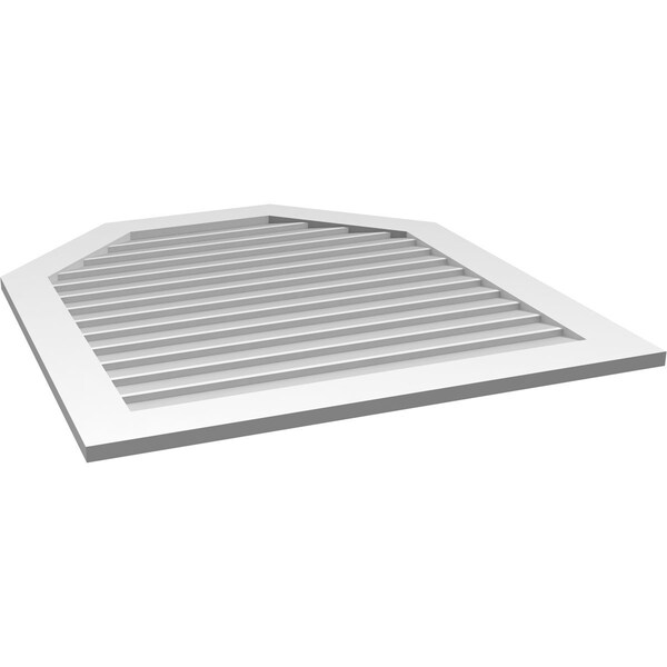 Ekena Millwork Octagonal Top Surface Mount PVC Gable Vent w/ 3-1/2"W x 1"P Standard Frame, 38"W x 42"H - GVPOT38X4201SN