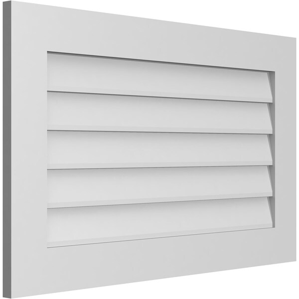 Ekena Millwork Vertical Surface Mount PVC Gable Vent: Non-Functional, w/3-1/2"W x 1"H, Standard Frame, 36"W x 22"H - GVPVE36X2201SN
