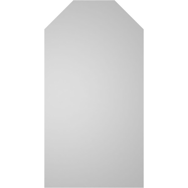 Ekena Millwork Octagonal Top Surface Mount PVC Gable Vent w/ 2"W x 2"P Brickmould Sill Frame, 18"W x 34"H - GVPOT18X3403SN