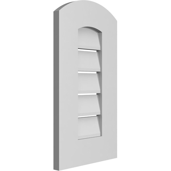Ekena Millwork Arch Top Surface Mount PVC Gable Vent: Non-Functional, w/ 3-1/2"W x 1"P Standard Frame, 12"W x 20"H - GVPAR12X2001SN