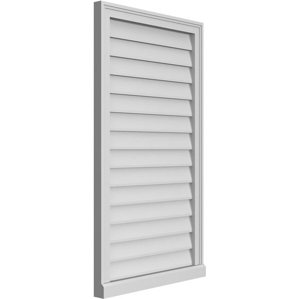 Ekena Millwork Vertical Surface Mount PVC Gable Vent w/ 2"W x 2"H , Brickmould Sill Frame, 24"W x 42"H - GVPVE24X4203SN