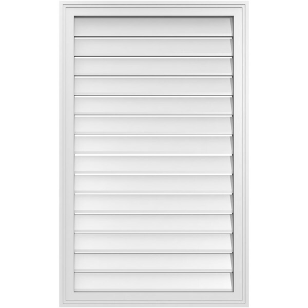 Ekena Millwork Vertical Surface Mount PVC Gable Vent: Functional, w/ 2"W x 1-1/2"P Brickmould Frame, 26"W x 42"H - GVPVE26X4202SF
