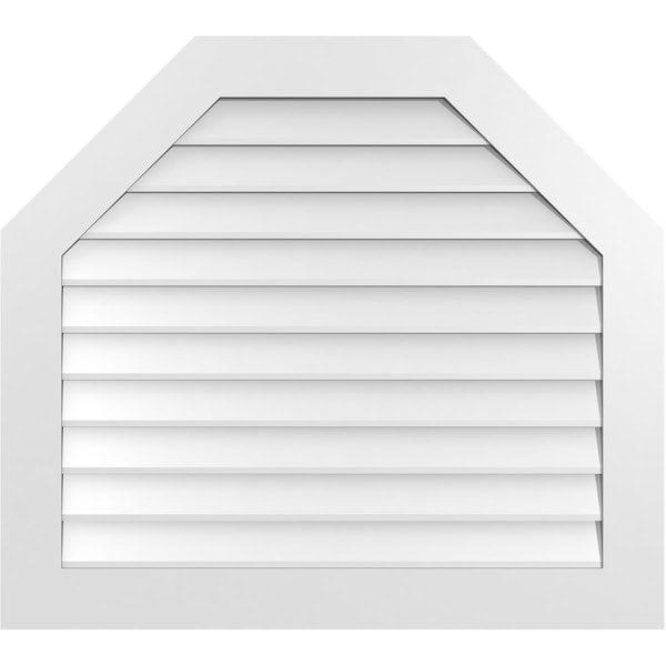 Ekena Millwork Octagonal Top Surface Mount PVC Gable Vent w/ 3-1/2"W x 1"P Standard Frame, 38"W x 34"H - GVPOT38X3401SN