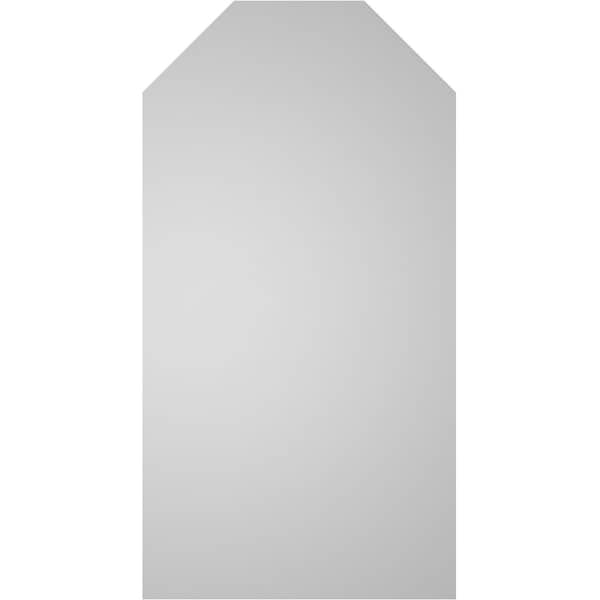 Ekena Millwork Octagonal Top Surface Mount PVC Gable Vent w/ 2"W x 1-1/2"P Brickmould Frame, 22"W x 42"H - GVPOT22X4202SN