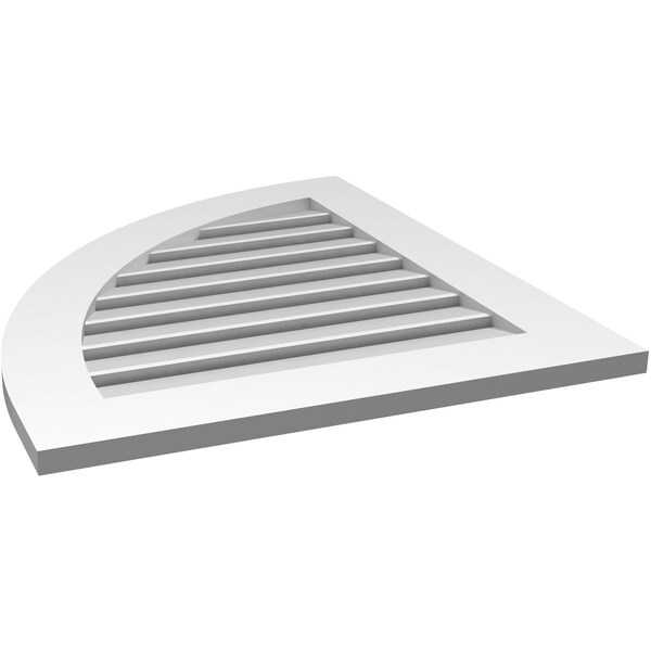 Ekena Millwork Quarter Round Top Left Surface Mount PVC Gable Vent w/ 3-1/2"W x 1"P Standard Frame, 26"W x 30"H - GVPQL26X3001SF