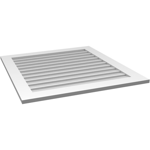 Ekena Millwork Vertical Surface Mount PVC Gable Vent: Non-Functional, w/3-1/2"W x 1"H, Standard Frame, 36"W x 38"H - GVPVE36X3801SN