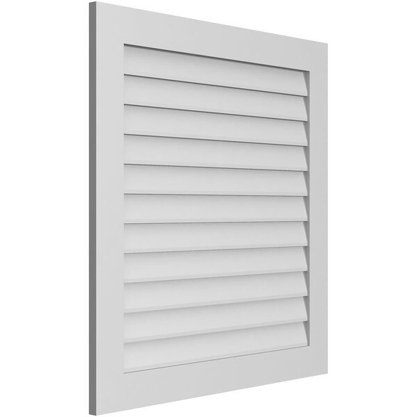 Ekena Millwork Vertical Surface Mount PVC Gable Vent: Non-Functional, w/3-1/2"W x 1"H, Standard Frame, 36"W x 38"H - GVPVE36X3801SN