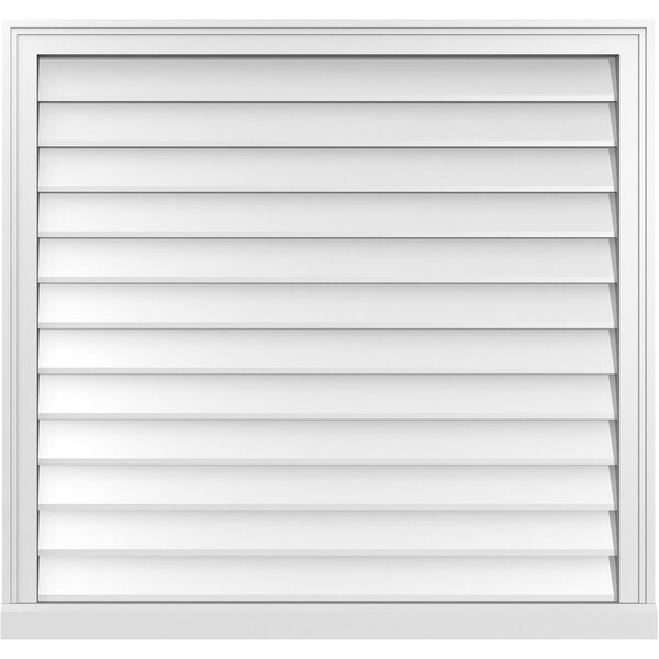Ekena Millwork Vertical Surface Mount PVC Gable Vent w/ 2"W x 2"H , Brickmould Sill Frame, 38"W x 36"H - GVPVE38X3603SN