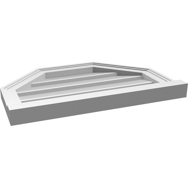 Ekena Millwork Octagonal Top Surface Mount PVC Gable Vent w/ 2"W x 2"P Brickmould Sill Frame, 24"W x 16"H - GVPOT24X1603SN
