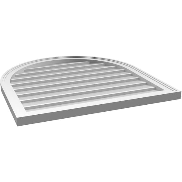 Ekena Millwork Round Top Surface Mount PVC Gable Vent w/ 2"W x 1-1/2"P Brickmould Frame, 30"W x 30"H - GVPRT30X3002SN