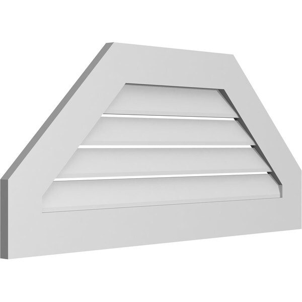 Ekena Millwork Octagonal Top Surface Mount PVC Gable Vent: Functional, w/ 3-1/2"W x 1"P Standard Frame, 40"W x 18"H - GVPOT40X1801SF