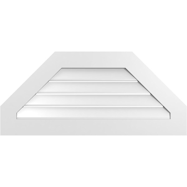 Ekena Millwork Octagonal Top Surface Mount PVC Gable Vent: Functional, w/ 3-1/2"W x 1"P Standard Frame, 40"W x 18"H - GVPOT40X1801SF