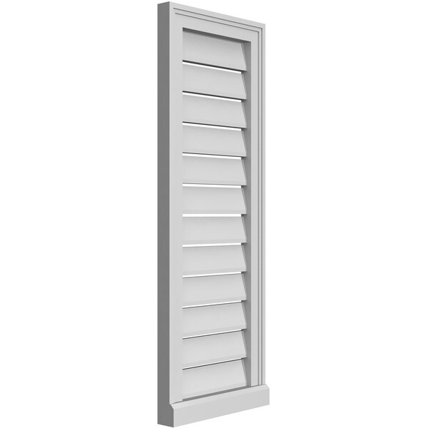 Ekena Millwork Vertical Surface Mount PVC Gable Vent: Functional, w/ 2"W x 2"P Brickmould Sill Frame, 14"W x 38"H - GVPVE14X3803SF