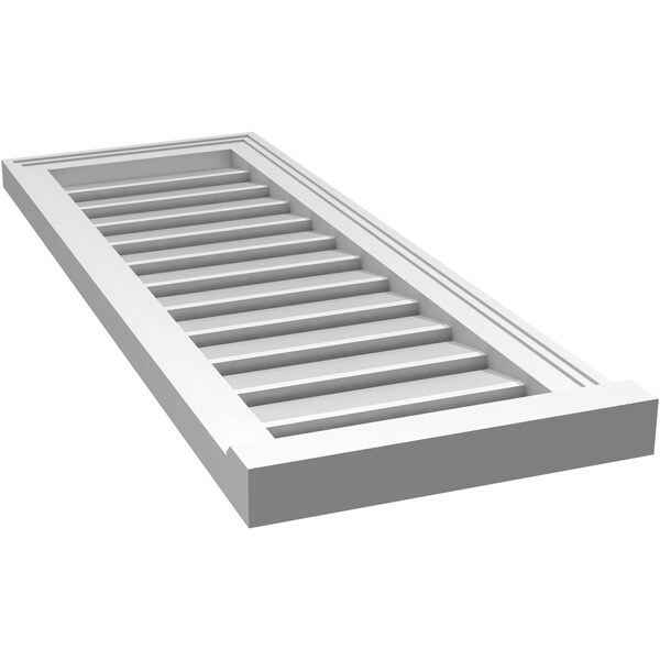 Ekena Millwork Vertical Surface Mount PVC Gable Vent: Functional, w/ 2"W x 2"P Brickmould Sill Frame, 14"W x 38"H - GVPVE14X3803SF