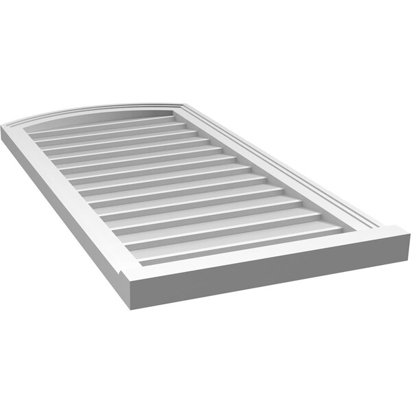 Ekena Millwork Arch Top Surface Mount PVC Gable Vent: Functional, w/ 2"W x 2"P Brickmould Sill Frame, 20"W x 40"H - GVPAR20X4003SF
