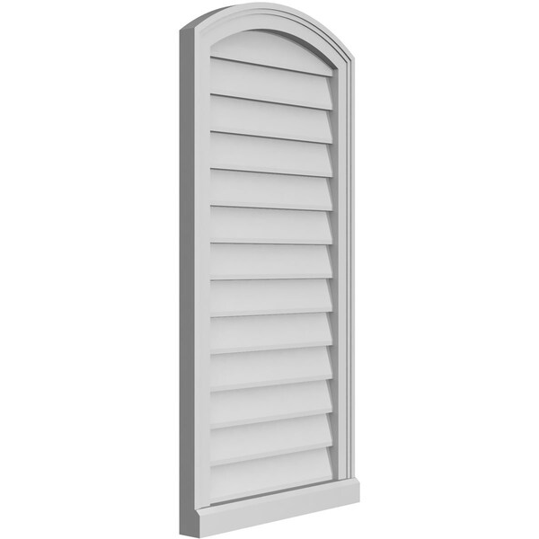 Ekena Millwork Arch Top Surface Mount PVC Gable Vent: Functional, w/ 2"W x 2"P Brickmould Sill Frame, 20"W x 40"H - GVPAR20X4003SF