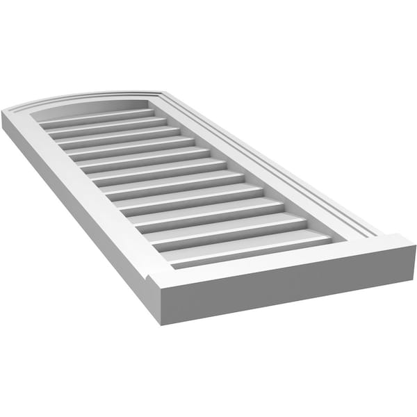 Ekena Millwork Arch Top Surface Mount PVC Gable Vent w/ 2"W x 2"P Brickmould Sill Frame, 14"W x 34"H - GVPAR14X3403SN