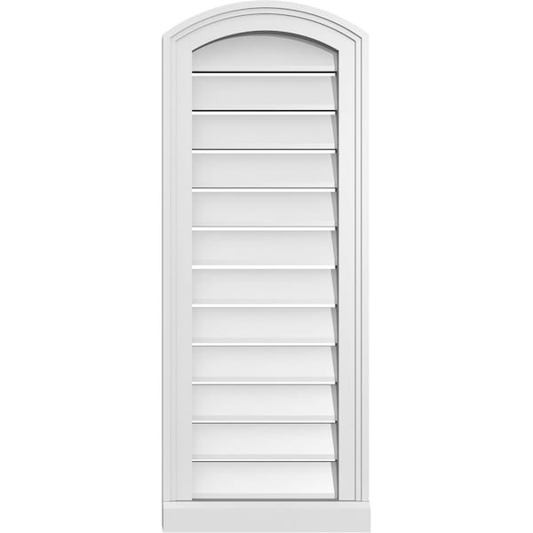 Ekena Millwork Arch Top Surface Mount PVC Gable Vent w/ 2"W x 2"P Brickmould Sill Frame, 14"W x 34"H - GVPAR14X3403SN