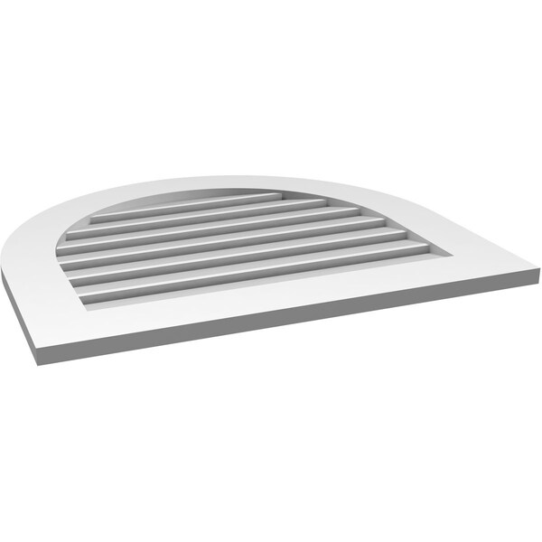Ekena Millwork Round Top Surface Mount PVC Gable Vent: Functional, w/ 3-1/2"W x 1"P Standard Frame, 30"W x 26"H - GVPRT30X2601SF