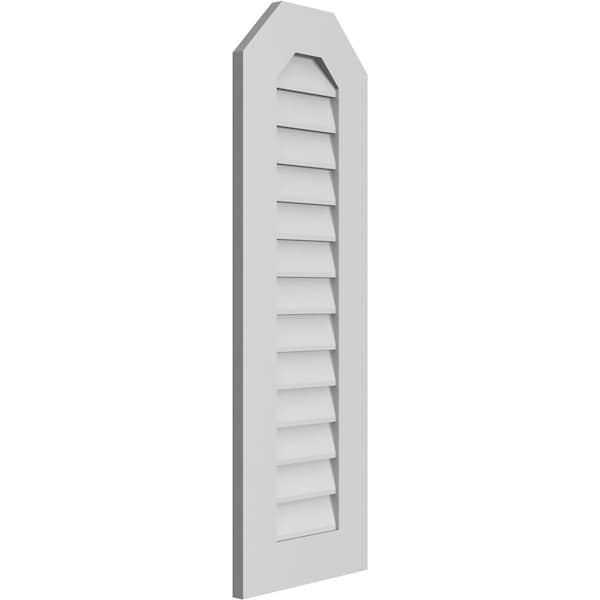 Ekena Millwork Octagonal Top Surface Mount PVC Gable Vent w/ 3-1/2"W x 1"P Standard Frame, 14"W x 42"H - GVPOT14X4201SN