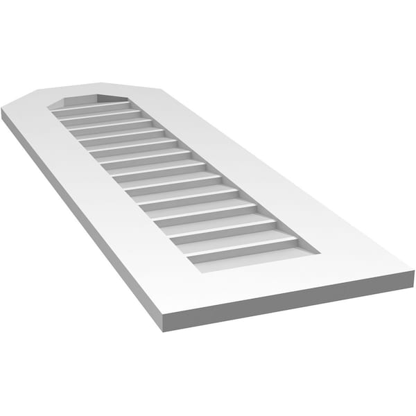 Ekena Millwork Octagonal Top Surface Mount PVC Gable Vent w/ 3-1/2"W x 1"P Standard Frame, 14"W x 42"H - GVPOT14X4201SN