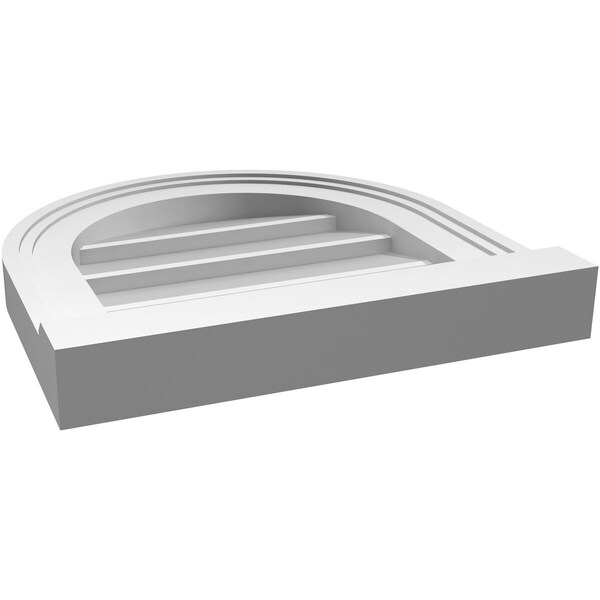 Ekena Millwork Round Top Surface Mount PVC Gable Vent w/ 2"W x 2"P Brickmould Sill Frame, 14"W x 14"H - GVPRT14X1403SN