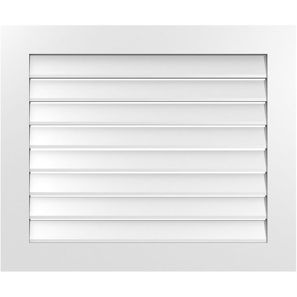 Ekena Millwork Vertical Surface Mount PVC Gable Vent: Functional, w/ 3-1/2"W x 1"P Standard Frame, 36"W x 30"H - GVPVE36X3001SF