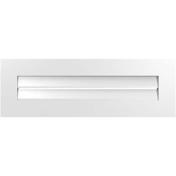 Ekena Millwork Vertical Surface Mount PVC Gable Vent: Functional, w/ 3-1/2"W x 1"P Standard Frame, 36"W x 12"H - GVPVE36X1201SF