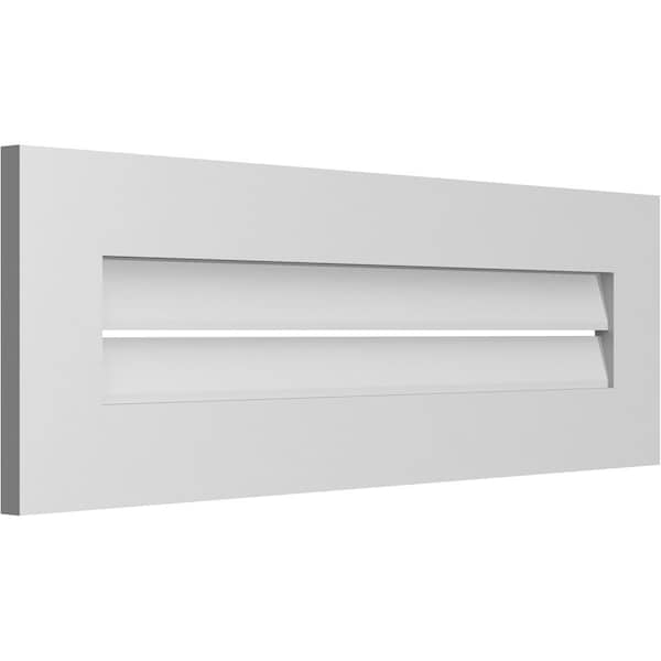 Ekena Millwork Vertical Surface Mount PVC Gable Vent: Functional, w/ 3-1/2"W x 1"P Standard Frame, 36"W x 12"H - GVPVE36X1201SF